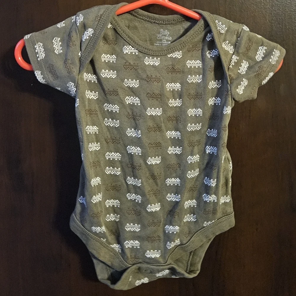 Baby Elements Brown and White Patterned Baby Bodysuit